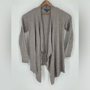 Barefoot Dreams Bamboo Chic Lite Gray Draped Sweater Open Front Sz L/XL Cardigan
